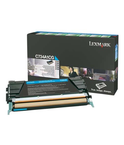 Cartucho de tóner Cian C734, C736, X734, X736, X738